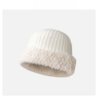 Color Block Padded Knit Plushed Bucket Hat