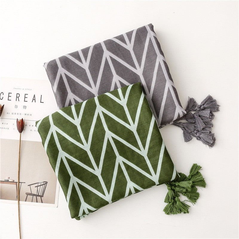 Simple Fashion Tropical Plant Leaf Scarf