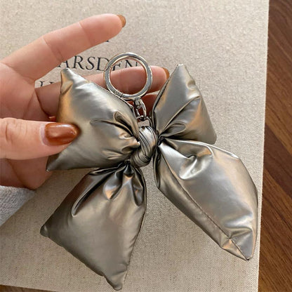 Elegant Solid Color Bow Knot Bag Charm