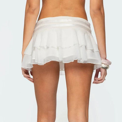 Sexy Lace Tiered Mini Skirt