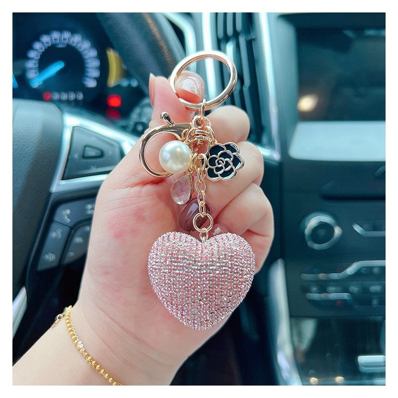 Full Diamond Heart Keychain Pendant