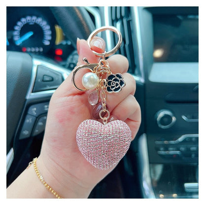Full Diamond Heart Keychain Pendant