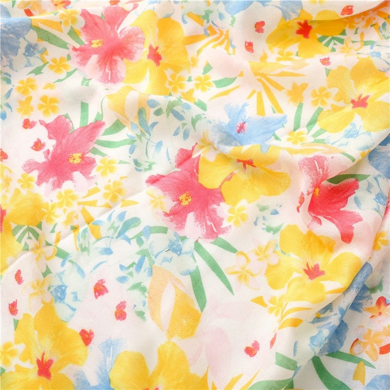 Colorful Tropical Plant Flower Beach Scarf