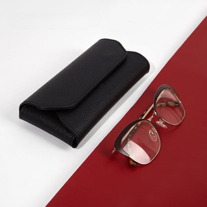 Leather Solid Color Protective Eyeglasses Case