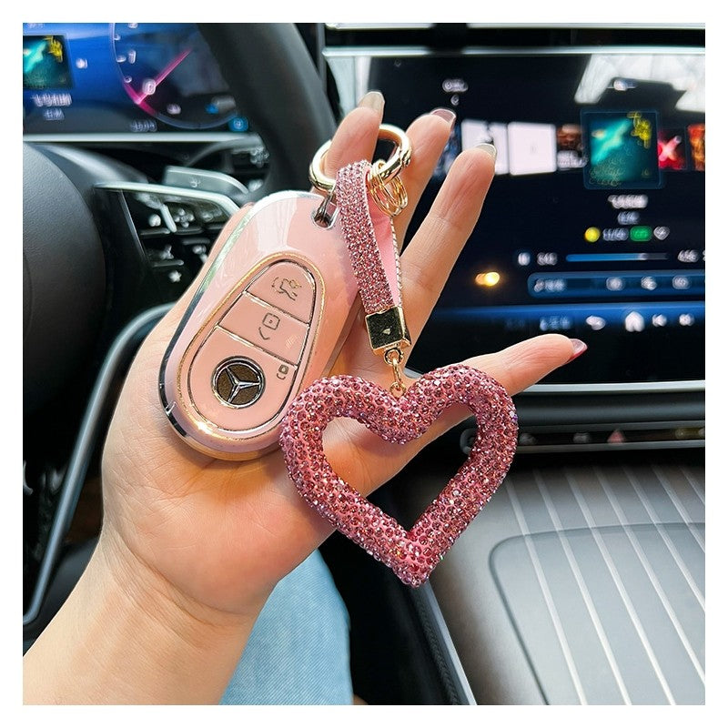 Full Diamond Heart Keychain Pendant