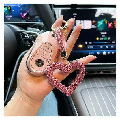 Full Diamond Heart Keychain Pendant