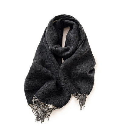Solid Color Double-Side Imitation Cashmere Winter Warm Shawl Scarf
