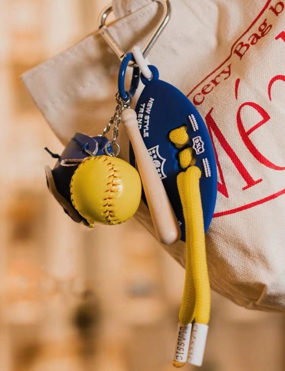 Cute Creative Baseball Braided Rope Bag Charm