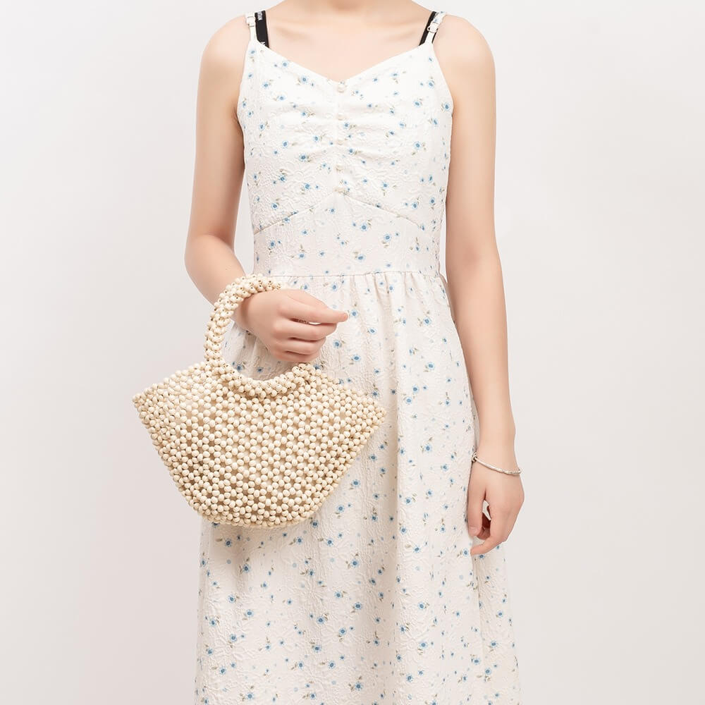 Casual Handmade Beach Hollow Out Bead Bag