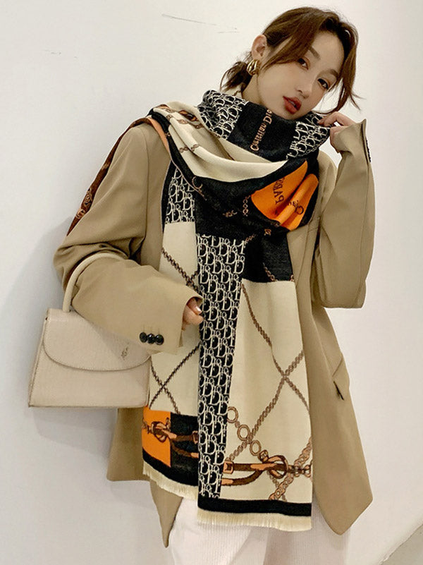 Imitation Cashmere Printed Double-Side Shawl Scarf