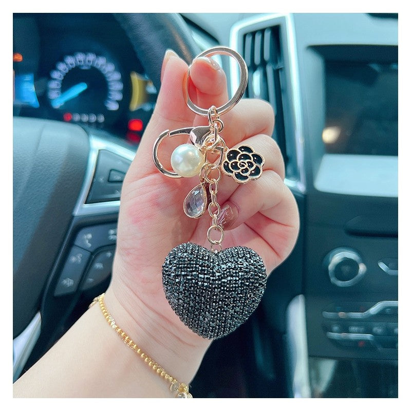 Full Diamond Heart Keychain Pendant