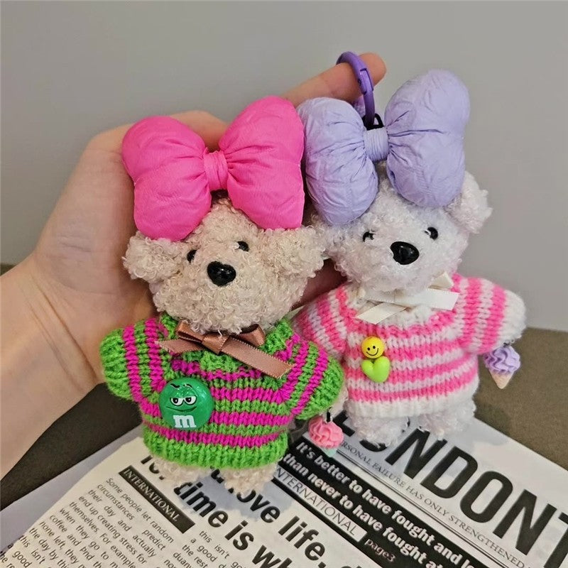 Cute Teddy Bear Keychain With Water Bottle Holder