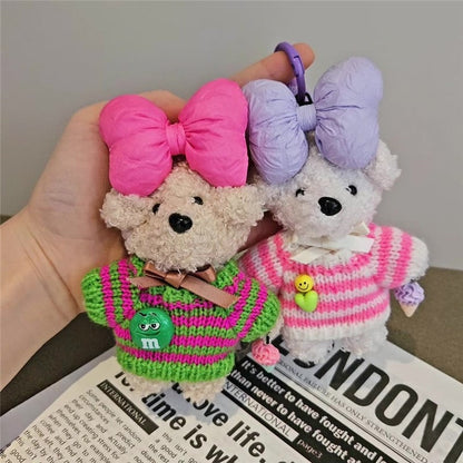 Cute Teddy Bear Keychain With Water Bottle Holder