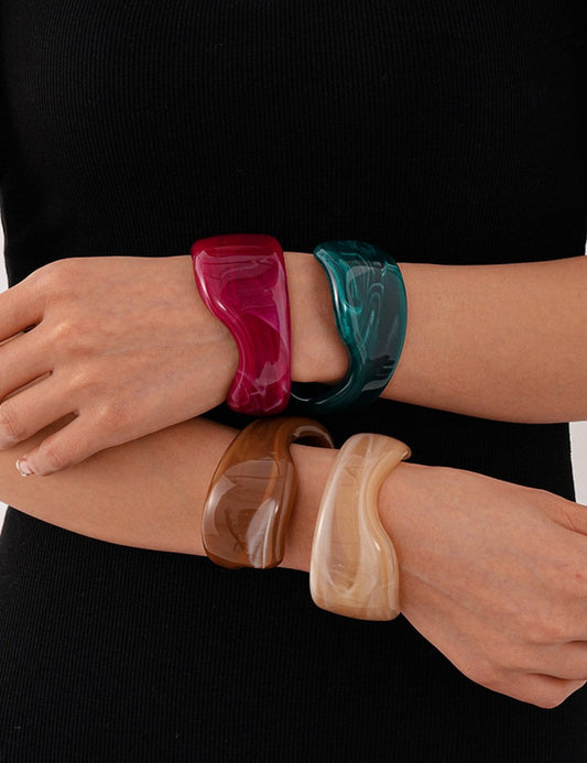 Vintage Irregular Open Acrylic Bracelets
