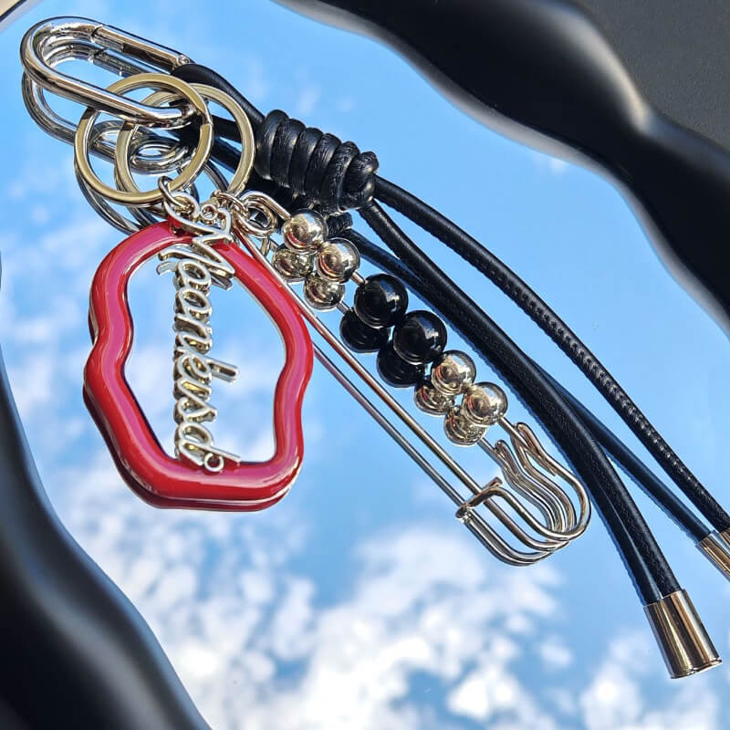 Trendy Mirror Braided Keychain Bag Charm