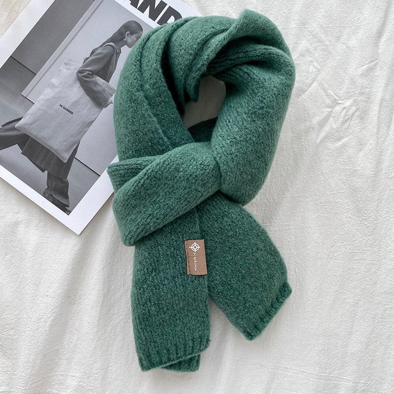 Solid Color Knitted Woolen Scarf