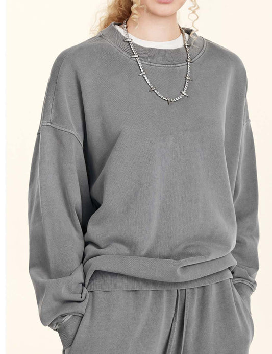Round Neck Loose Long Sleeve Sweatshirt