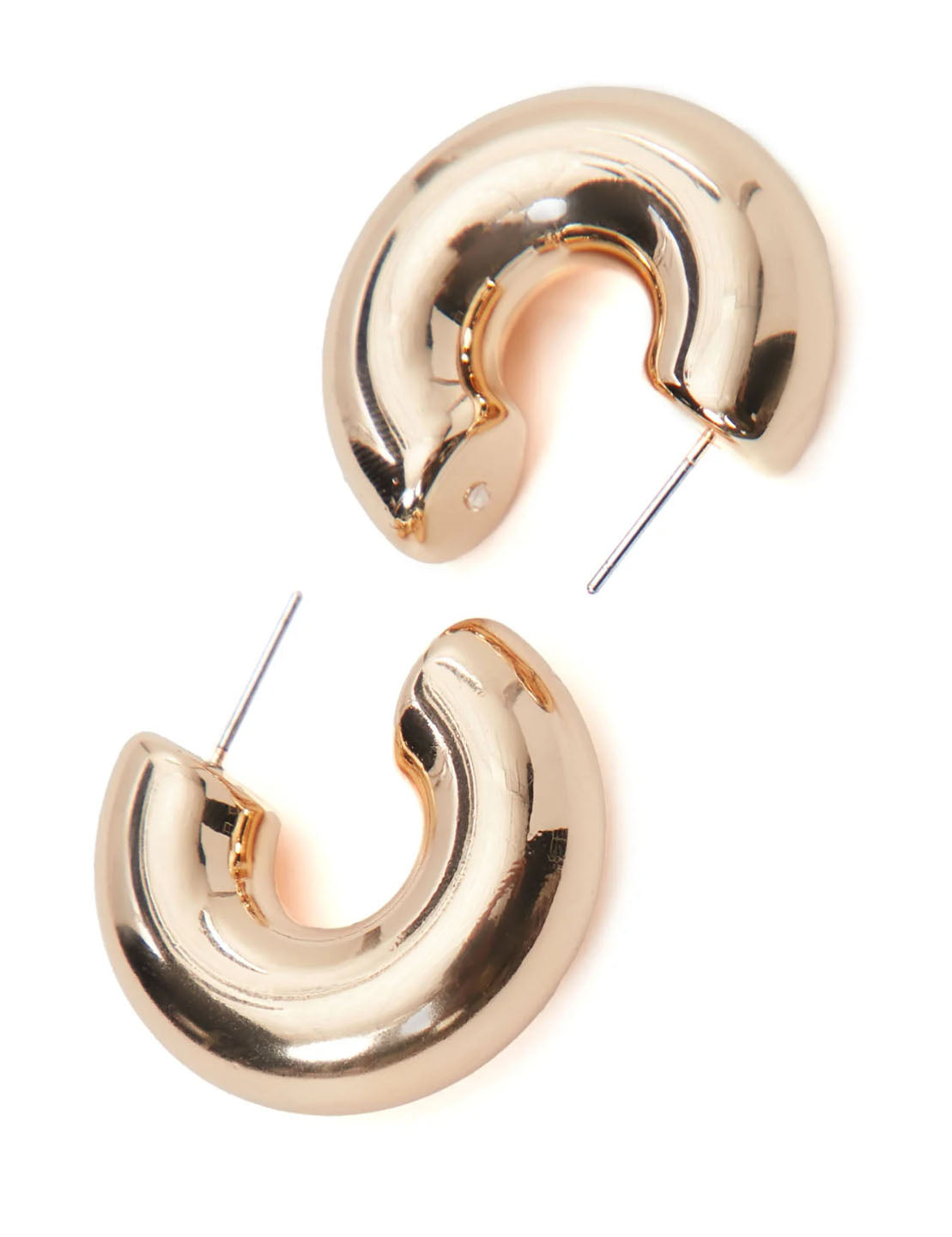 C-Shaped Punk Metal Stud Earrings