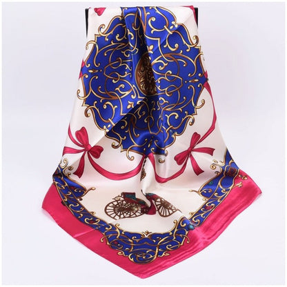 Carriage Printed Square Satin Scarf