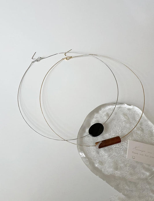 Minimalist Resin Pendant Chain Choker Necklace