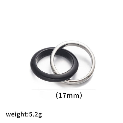 Layered Natural Stone Metal Rings