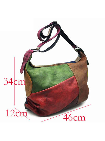 Vintage Manual Staining Genuine Leather Sling Bag