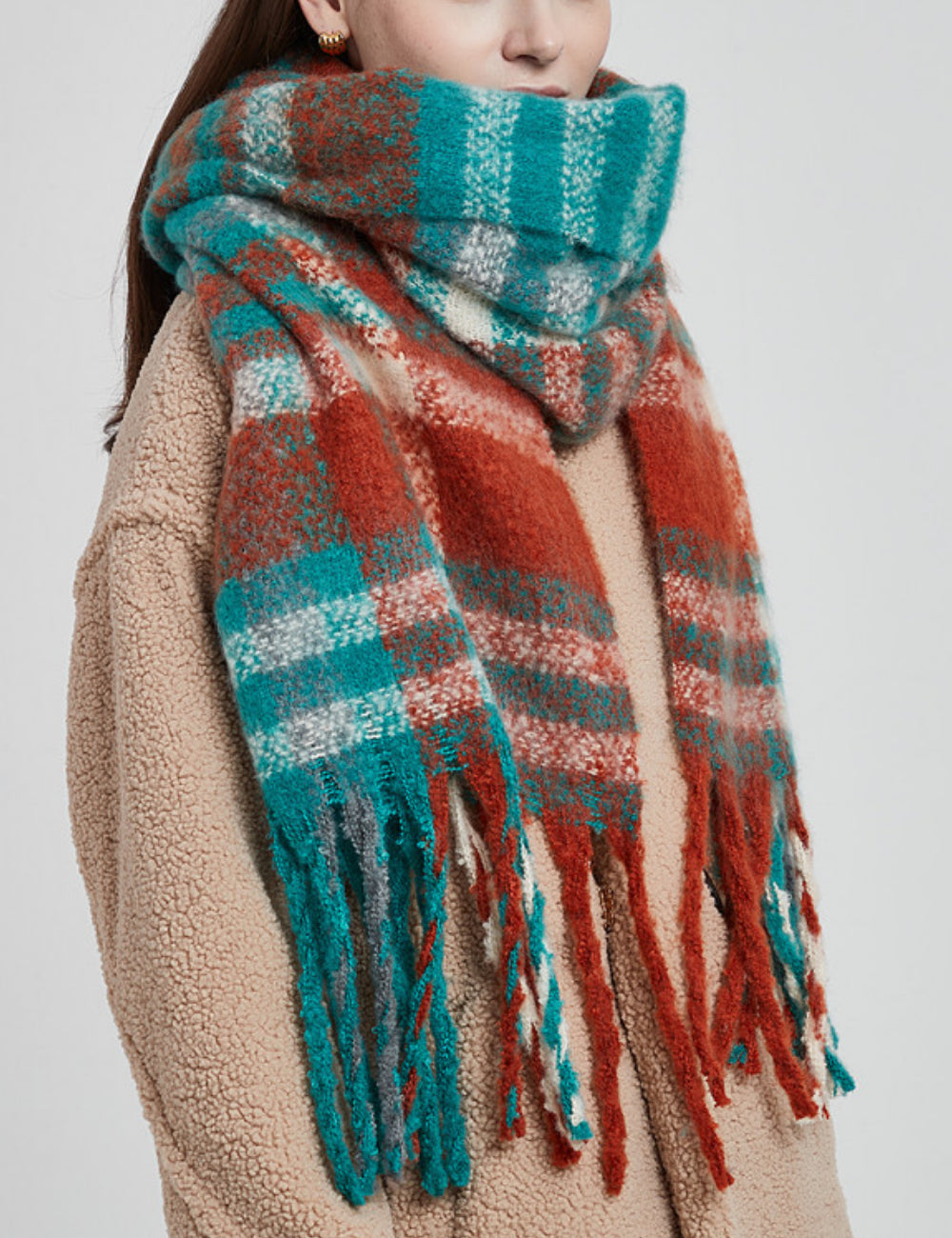 Tassel Plaid Vintage Scarves