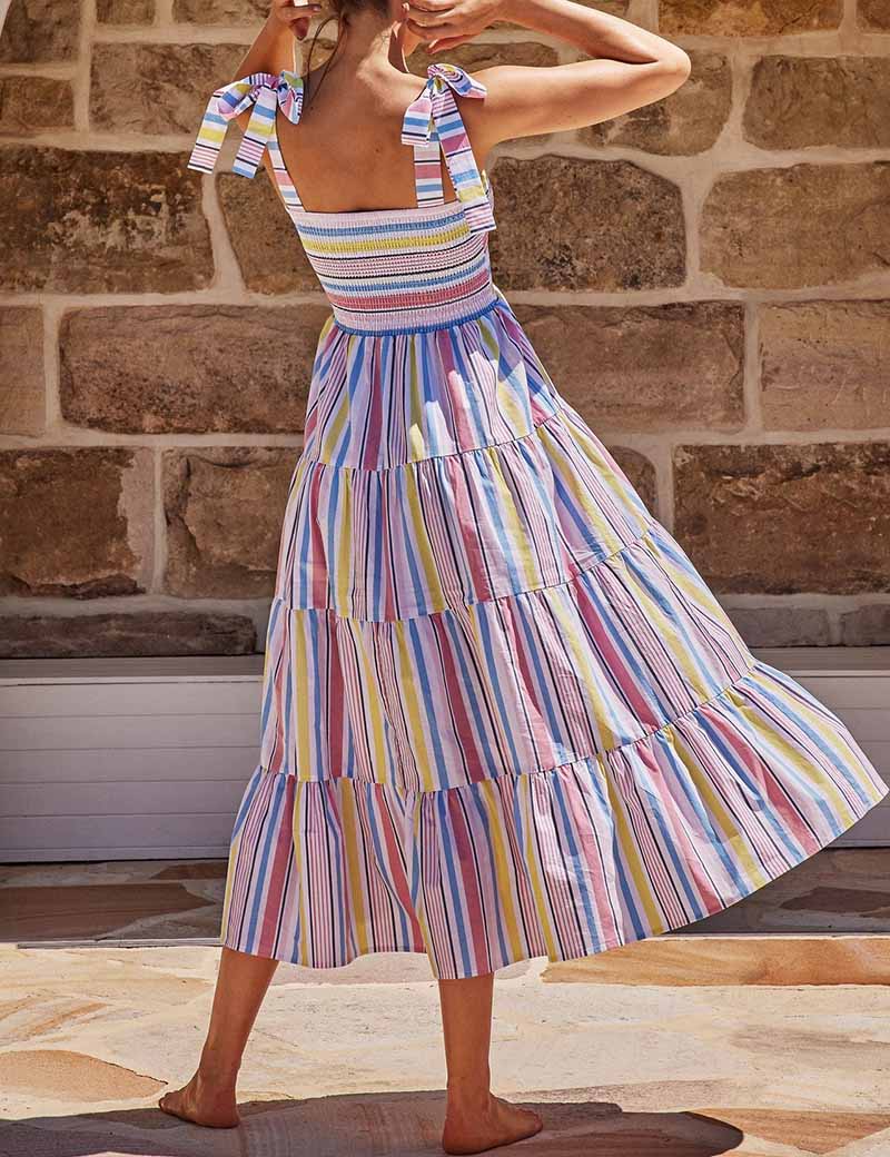 Floral Print Strap Shoulder Maxi Dress