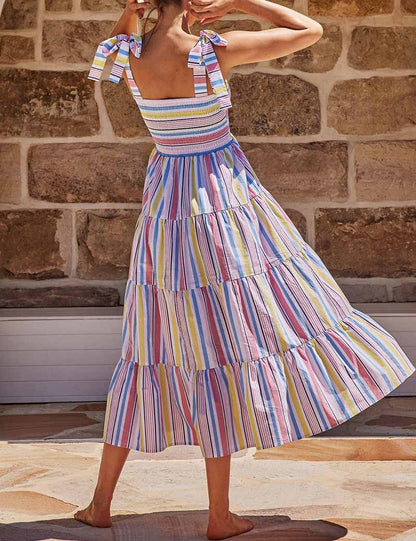 Floral Print Strap Shoulder Maxi Dress