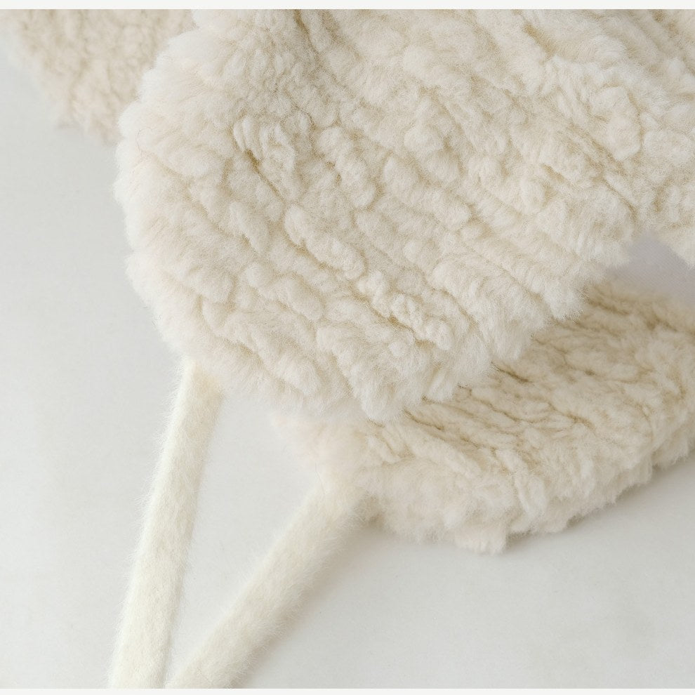 Solid Color Teddy Fleece Padded Warm Hat