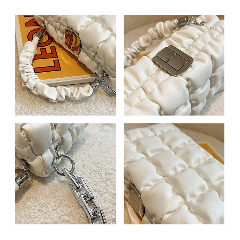 Elegant Grid Mini Handle Bag