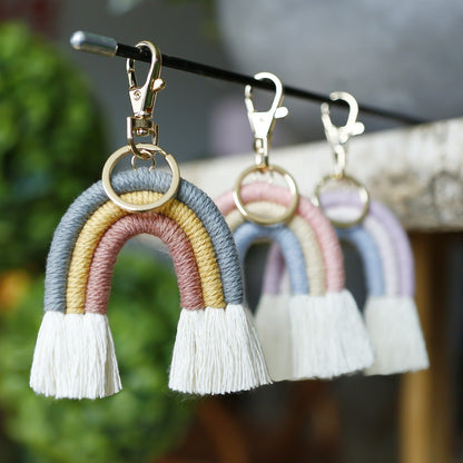 Creative Pendant Bohemian Tassel Bag Pendant Rainbow Keychain