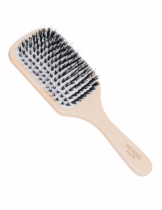 Wooden Paddle Cushion Combs with Boar