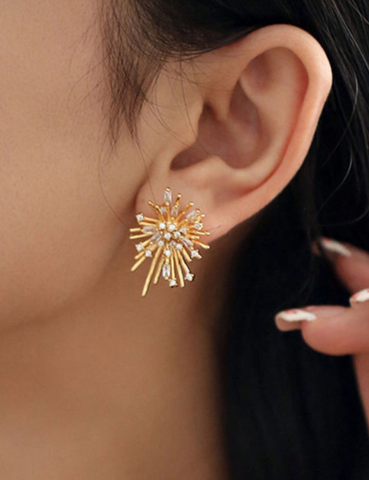 Geometrical Diamond Fireworks Earrings