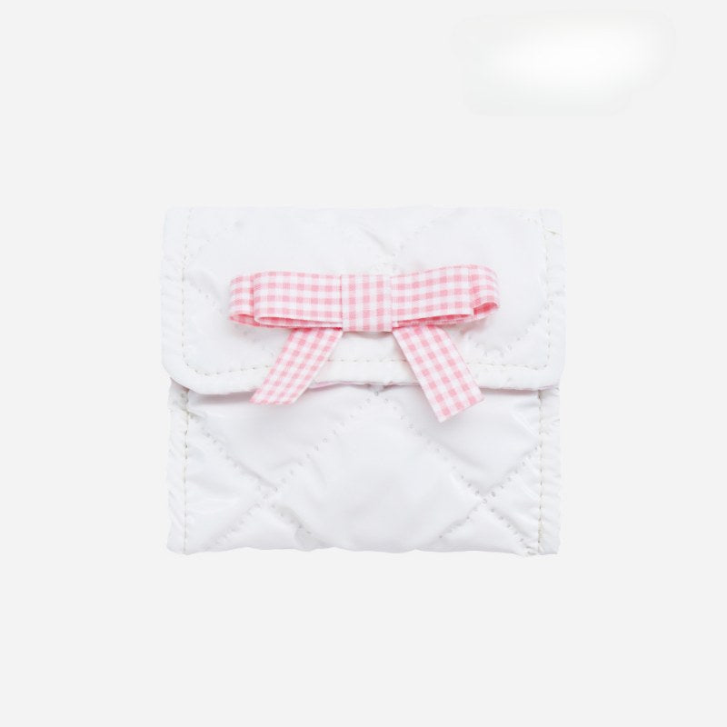 Candy Color Bow Decor Makeup Bag