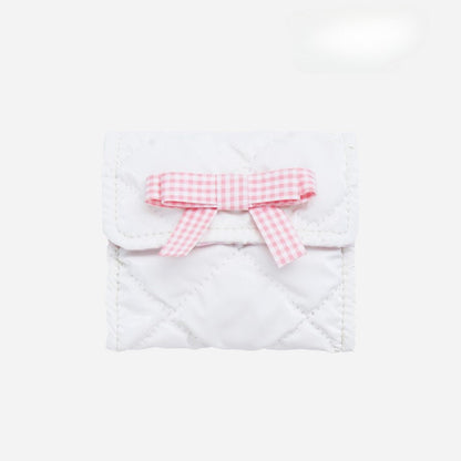 Candy Color Bow Decor Makeup Bag