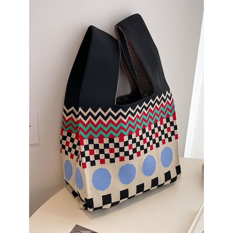 Checkerboard Striped Bags Handbags