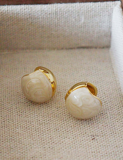 Luxury Round Drip Glaze Stud Earrings