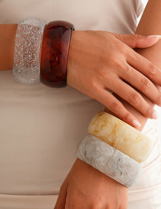 Vintage Wide Tiedye Acrylic Bracelets