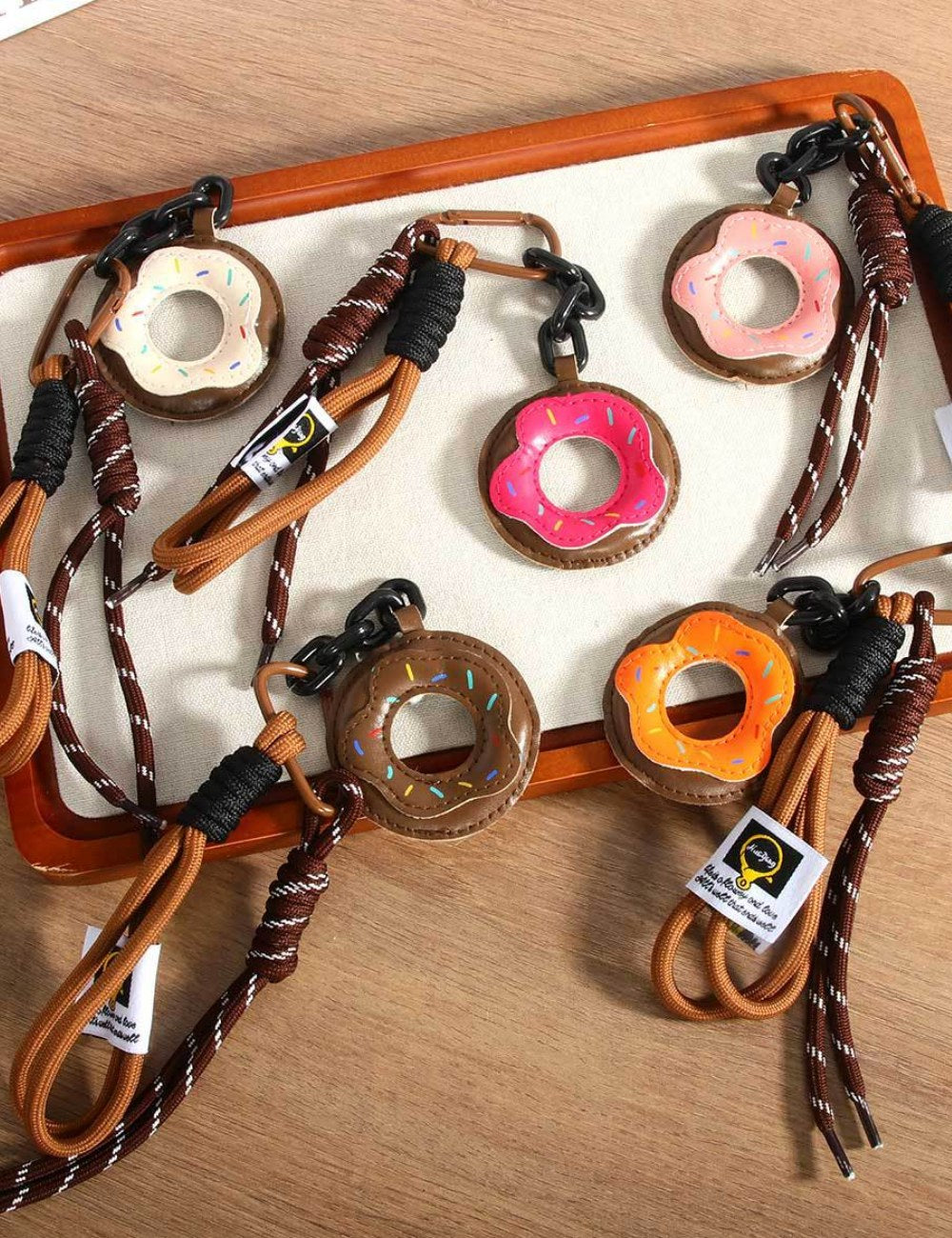 Leather Donut Rope Braided Bag Charms