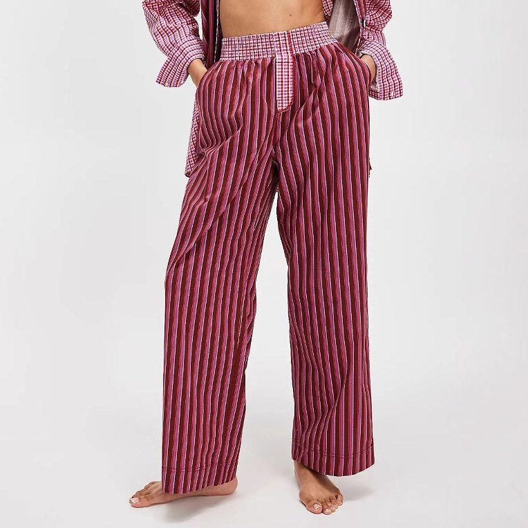 Striped Color Block Casual Pants