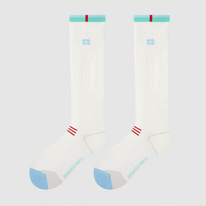 Simple Color Block Compression Calf Socks