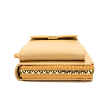 Solid Color PU Leather Multifunctional Purse Mobile Phone One Shoulder Crossbody Bag