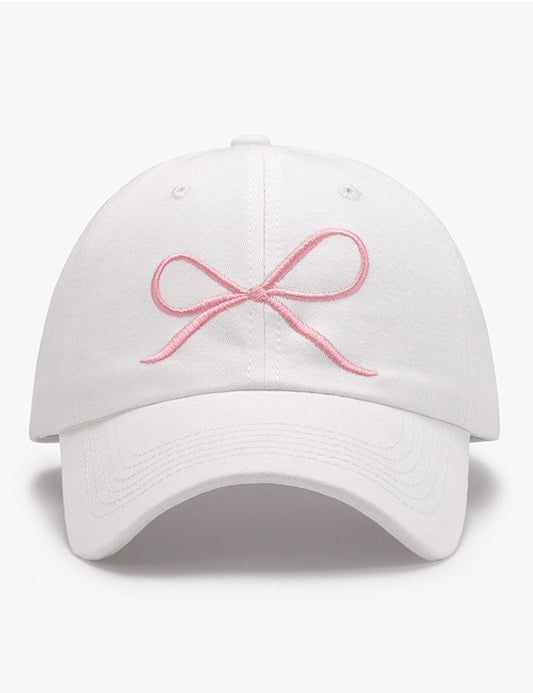 Cute Bow Embroidered Breathable Baseball Cap