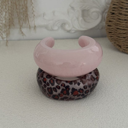 Leopard Geometric Acrylic Resin Bracelets