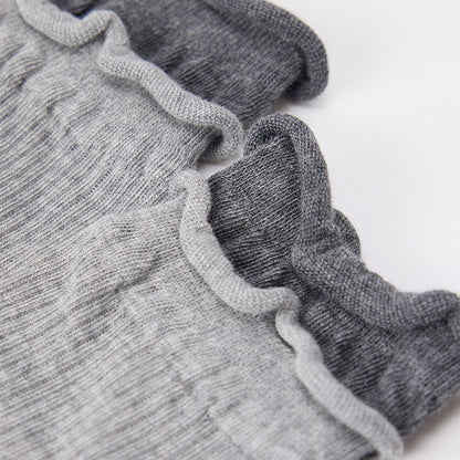 Color Block Ribbed Thin Cotton Socks