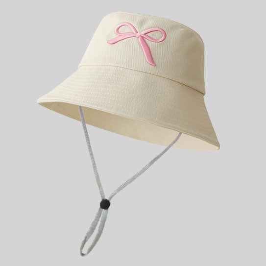 Elegant Bow Embroidered Bucket Hat