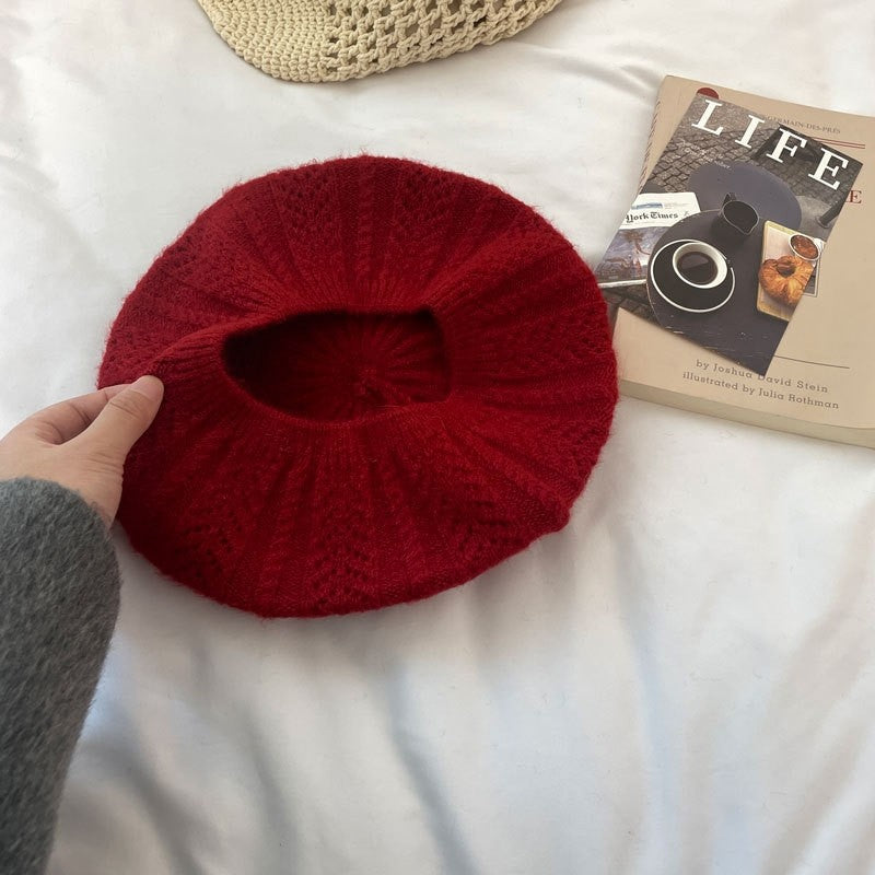 Lace Jacquard Knit Beret