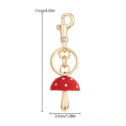 Cute Metal Mushroom Keychain Bag Charms