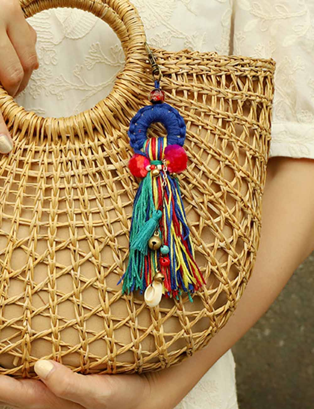 Vintage Bohemian Pom-Pom Tassel Bag Charm